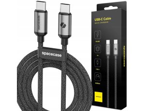 Kabel SPACECASE USB-C to USB-C Cable 1M 60W Czarny