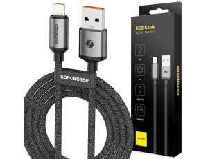 Kabel SPACECASE USB to Lightning Cable 1M 3A Czarny
