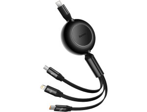 Kabel Typ-C - micro USB/Lightning/Typ-C BASEUS Bright Mirror 4 1.1m Czarny