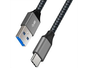 Kabel USB-A - USB-C ART QC3.0 15W 3A 1m Czarno-srebrny