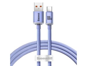 Kabel USB-A - USB-C BASEUS Crystal Shine 100W 1.2 m Fioletowy