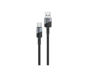 Kabel USB-A — USB-C ENCORE ENERGY EE101-C 1m Braided Czarny