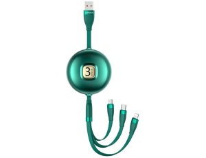 Kabel USB-A - USB-C/Lightning/Micro USB USAMS U69 3w1 15W 1.2 m Zielony