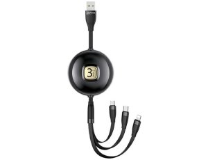 Kabel USB-A - USB-C/Lightning/Micro USB USAMS U69 3w1 15W 1 m Czarny