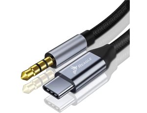 Kabel USB C - Jack 3,5 mm REAGLE - 1M AUX adapter dac stereo słuchawek głośników
