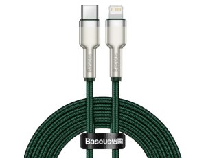 Kabel USB-C - Lightning BASEUS Cafule Metal 1 m Zielony