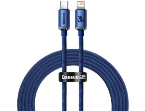 Kabel USB-C - Lightning BASEUS Crystal 2 m Niebieski
