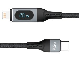 Kabel USB-C - Lightning DUDAO z wyświetlaczem LCD 20W 1 m Czarny