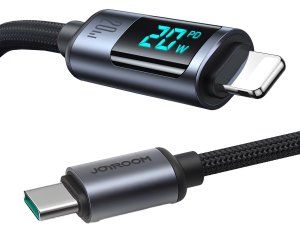 Kabel USB-C - Lightning JOYROOM z wyświetlaczem LCD 20W 1.2 m Czarny
