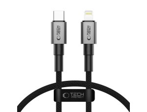 Kabel USB-C - Lightning TECH-PROTECT UltraBoost DNA 27W 0.25 m Szary