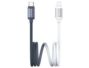 Kabel USB-C - Lightning USAMS Bicolor Series SJ757 PD 30W 1.2 m Czarno-biały
