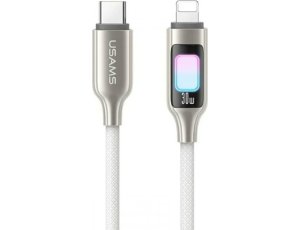 Kabel USB-C - Lightning USAMS TC Series SJ749 30W 1.2 m Tytanowy