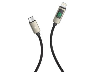 Kabel USB-C - Lightning VEN-DENS z wyświetlaczem LCD 20W 1.5 m Czarny
