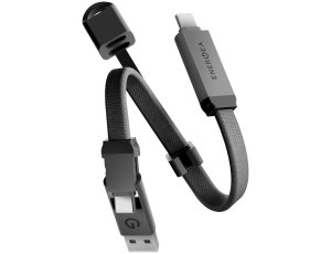 Kabel USB-C/USB-A - USB-C ENERGEA Sheath Key 2w1 60W 0.15 m Szary