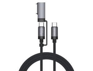 Kabel USB-C - USB-C 4SMARTS Explorer ComboCord 100W 2m z adapterem MagSafe Czarny