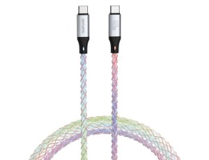 Kabel USB-C - USB-C 4SMARTS RGBCord 60W 1.5 m Wielokolorowy