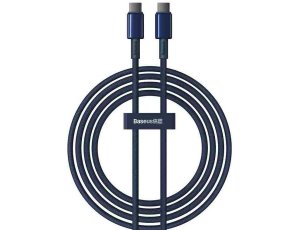 Kabel USB-C - USB-C BASEUS Tungsten Gold 100W 2 m Niebieski