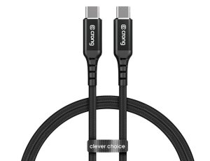 Kabel USB-C - USB-C CRONG Armor Link 1,5 m Czarny