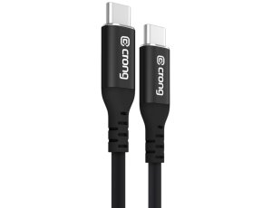 Kabel USB-C - USB-C CRONG Soft Link 0.25 m Czarny