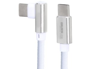 Kabel USB-C - USB-C kątowy GÖTZE & JENSEN Golden Line 1 m Biały
