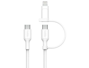 Kabel USB-C - USB-C/Lightning BELKIN CAC003HQ1.5MWH 60W 1.5 m Biały
