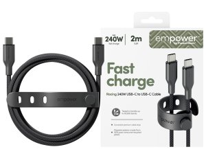 Kabel USB-C - USB-C PANZERGLASS Empower Racing 240W 2 m Czarny