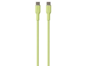 Kabel USB-C - USB-C PURO Icon Soft Cable 1.5 m Jasnozielony