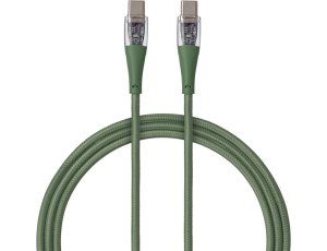 Kabel USB-C - USB-C QUALO Transparent QTCN-CC-04 1.5 m Zielony