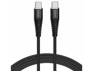 Kabel USB-C - USB-C SAVIO 100W 2 m Czarny