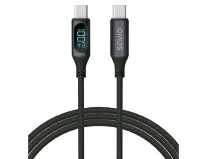 Kabel USB-C - USB-C SAVIO CL-174 100W 1 m Czarny