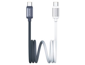 Kabel USB-C - USB-C USAMS Bicolor Series SJ756 PD 60W 1.2 m Czarno-biały