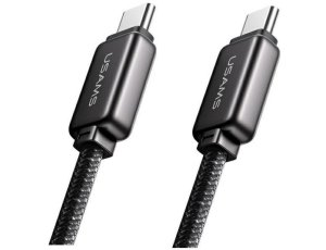 Kabel USB-C - USB-C USAMS z wyświetlaczem LCD Meteor Series SJ744USB02 100W 1.2m Czarny