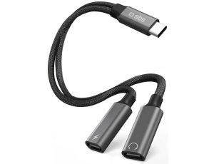 Kabel USB-C - USB-C/USB-C SBS 2w1 TEADATYCHARGETYCK 60W 0.13 m Czarny
