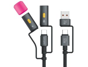 Kabel USB-C - USB/USB-C 4SMARTS Explorer 4w1 60W 1 m Czarny