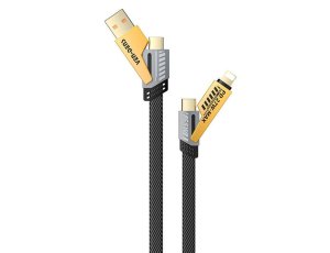 Kabel USB-C/USB - USB-C/Lightning VEN-DENS 65W 1.2 m Czarny
