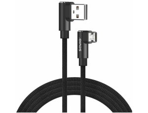 Kabel USB kątowy - Micro USB kątowy SAVIO CL-162 2m Czarny