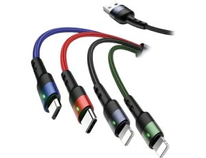 Kabel USB - Lighting/Lighting/Micro USB/USB-C USAMS Fast Charging 10W 1.2 m Czarny