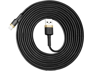 Kabel USB - Lightning BASEUS Cafule 3 m Czarno-złoty