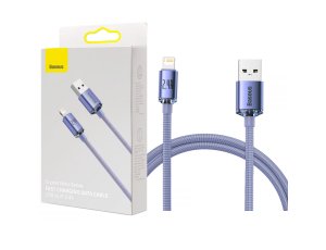 Kabel USB - Lightning BASEUS Crystal Shine 2 m Fioletowy