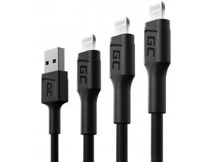 Kabel USB - Lightning GREENCELL Ray 0.3/1.2/2 m (3 szt.)