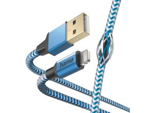Kabel USB- Lightning HAMA Reflected 1.5 m Niebieski