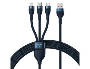 Kabel USB - Lightning/Micro USB/USB-C BASEUS Flash Series 100W 1.2 m Niebieski