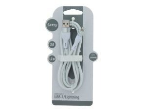Kabel USB - Lightning SETTY KNA-L-1.220 2A 1.2 m Biały