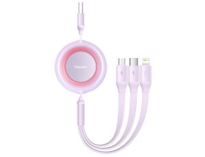 Kabel USB - Lightning/USB-C/Micro USB BASEUS Bright Mirror 2 1.1 m Fioletowy