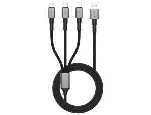 Kabel USB - Lightning/USB-C/Micro-USB TECH-PROTECT UltraBoost DNA 3w1 120 cm Szary