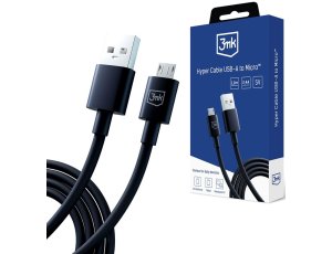 Kabel USB - Micro USB 3MK Hyper Cable 1.2 m Czarny