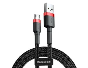 Kabel USB - Micro USB BASEUS Cafule Metal 3 m Czarno-czerwony