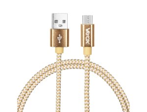 Kabel USB - Micro USB gold 2m VA0192 Vayox