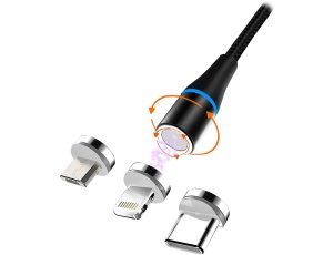 Kabel USB - Micro USB/USB-C/Lightning MSONIC MLU657 1 m Czarny
