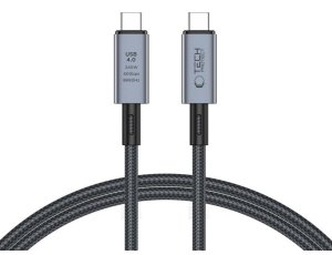 Kabel USB Typ-C - USB Typ-C TECH-PROTECT UltraBoost Max USB 4.0 8K 40GBPS PD240W 1 m Szary